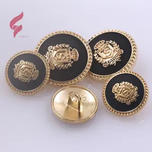 Lihui Clothing Decorative Embossed Metal Sewing Accessories metal Buttons for Jackets