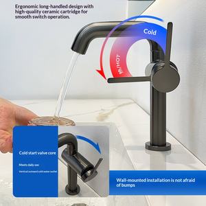 Robinet de lavabo de style luxueux nouvelle génération, rotatif, en céramique, eau froide et chaude, anti-éclaboussures, multifonction - Product Image 4