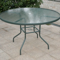 Table de salle à manger d'extérieur Joyeleisure, table basse en verre, table en acier et métal, mobilier d'extérieur pour ferme, villa, salle de sport, entrée