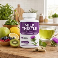 Suplemen Diet Kapsul Milk Thistle untuk Mendukung Kesehatan Hati 60 Kapsul/Botol untuk Wanita & Pria