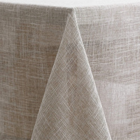 Nappe en lin naturel Texture slubby nappe rectangulaire douce résistante aux rides pour cuisine salle à manger buffet de table