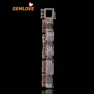 GEMLOVE Collier unisexe plaqué or rose avec pendentif lettre CROWN micro-pavé de zircon, style Hip Hop, pour soirée et mode - Product Image 2