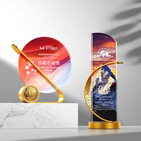 Nuevos Trofeos de Cristal y Metal Creativos y Medallas Personalizadas de Alta Gama, Serie de Premios Metálicos Grabados para Eventos, Recuerdos de Aniversario