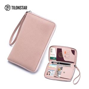 TILONSTAR TPW109P Portefeuille long vintage à la mode pour femme, sac à main, fermeture éclair, cuir véritable, blocage RFID, porte-passeport de luxe pour voyage - Product Image 6