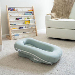 Almohada para bebé, cuna portátil antipresión para recién nacidos, infantes de 1 a 3 años, color sólido, poliéster y algodón - Product Image 1