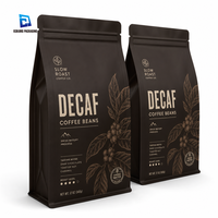 Sachet d'emballage pour grains de café, 340g 16oz, thermoscellé, imprimé sur mesure, refermable, anti-odeur, anti-humidité, à fond plat