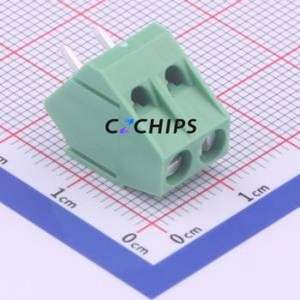 1733570 Screw Terminal Block Through hole Component (THT),P=5.08mm Connector 1x2P 5.08mm Green Through Hole - Product Image 1