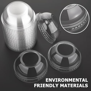 En stock, couvercles jetables transparents en plastique PET pour gobelets à bubble tea - Product Image 2