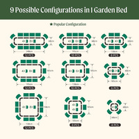 Kits de jardinières surélevées de 17 pouces de hauteur, galvanisées, revêtues de poudre, écologiques et durables, pour légumes et fleurs d'extérieur