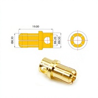 Connecteur banane Amass GC8010-M/GC8010-F 8,0 mm plaqué or 500V 5-70A pour moteur d'avion modèle réduit et contrôleur de vitesse électronique