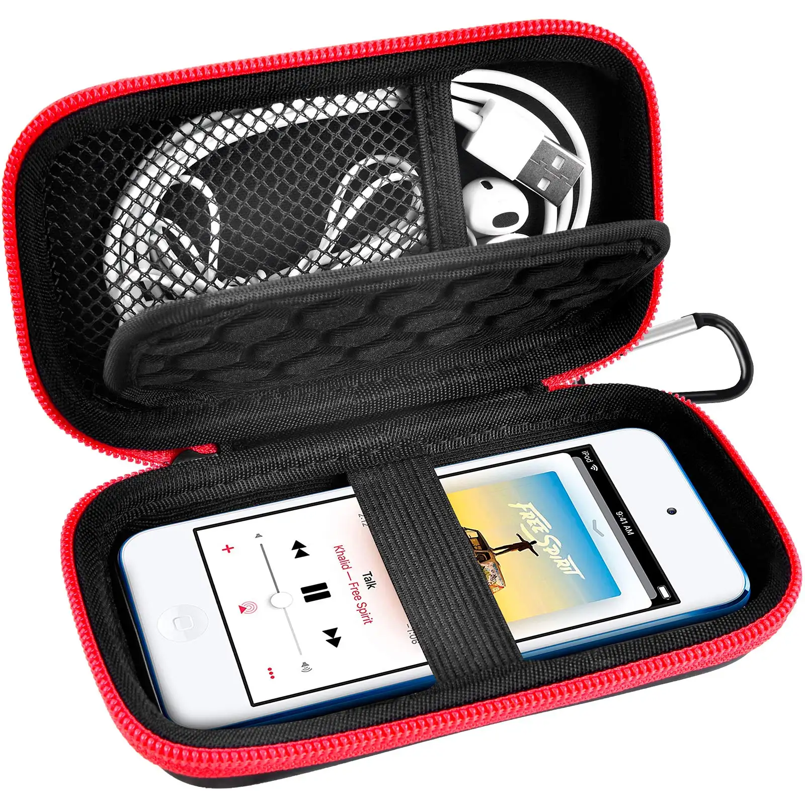 MP3 MP4 Player Cases Compatible with iPod Touch for Mibao MP3 Player Earphones USB Cable Memory Cards