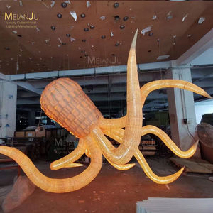 <span class=keywords><strong>Lustre</strong></span> à LED de style Art nouveau projet personnalisé en gros pour centre commercial hôtels <span class=keywords><strong>poulpe</strong></span> bois tranche rotin combinaison pendentif - Product Image 4