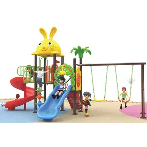 Dream customizable kids small outdoor lovely little animal theme swing slide playground for children with Dia. 76mm pipes
