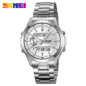 Reloj Deportivo Digital de Cuarzo para Hombre Skmei 2284, Resistente al Agua 3ATM, Reloj de Pulsera de Acero Inoxidable con Hora Mundial, Cronómetro y Cuenta Regresiva - Product Image 3