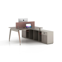 Mobilier de bureau moderne double Bureau Profilé en aluminium durable Cloison de poste de travail pour 2 personnes Assemblage facile