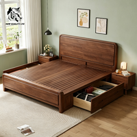 Lit de rangement en bois pleine grandeur, nouveau design, mobilier de chambre à coucher, prix usine, personnalisable, grand stock, expédition immédiate