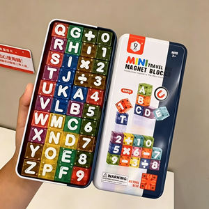 Juego de 40 Bloques de Construcción Magnéticos <span class=keywords><strong>Mini</strong></span> para Viaje, Cubos Magnéticos con Letras, Números y Matemáticas, Juguete Educativo para Niños - Product Image 4