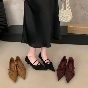 Collection Été 2026 – Escarpins à bout pointu et <span class=keywords><strong>talon</strong></span> bas, style Mary Jane vintage, chaussures de mode pour femmes, style américain - Product Image 1