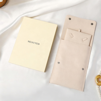 Boîte à bijoux personnalisée avec logo, emballage de luxe pour boucles d'oreilles et colliers, boîte à bijoux pour femmes, boîtes à bijoux pour colliers et bagues avec pochette