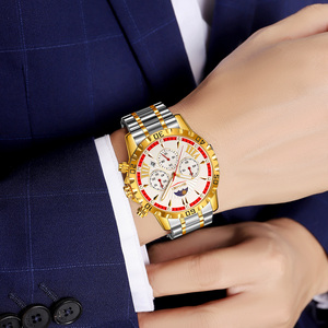 Men's round chronograph <b>watch</b> Luxury stainless steel wristwatch 30M waterproof quartz <b>watch</b> - Product Image 1