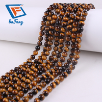 Perles en pierre œil de tigre jaune pas chères pour la fabrication de bijoux, accessoires de bijoux DIY, perles naturelles en brin de 15 pouces