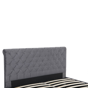 <span class=keywords><strong>Lit</strong></span> de chambre à coucher en velours de style européen avec coffre de rangement, double taille, décoré de cristaux, personnalisable, pour l'exportation - Product Image 4