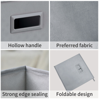 Boîte de rangement en tissu pliable avec poignée pour placard et étagère, gain de place