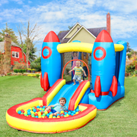Château gonflable d'extérieur, d'intérieur et de fête pour enfants, avec fosse à balles, toboggan, panier et trampoline