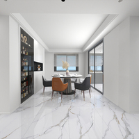 Carreaux de sol en porcelaine brillante antidérapants, motif marbre, texture pierre artificielle, style moderne de luxe, usine Foshan