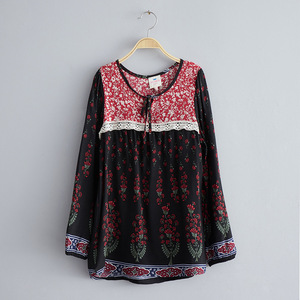 Blusa de Moda con Estampado Floral y Mangas Largas para Chicas, Diseños Populares, Precio de Stock - Product Image 4