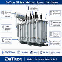 Transformador de Potencia Trifásico Sumergido en Aceite para Parques Solares y Eólicos S13 500KVA 1000KVA 2000KVA 2500KVA 10/0.4kV 50/60Hz