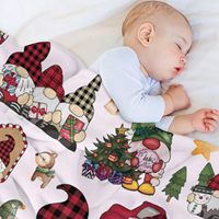 Couverture en flanelle Gnome de Noël, imprimé Père Noël, camion, sapin, renne, pain d'épices, flocon de neige, personnalisable, moderne, douce et moelleuse