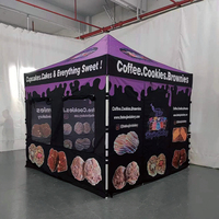 Tente de salon pliable hexagonale 10x10 pieds - Portable, résistante au vent, impression personnalisée pour affichage publicitaire extérieur