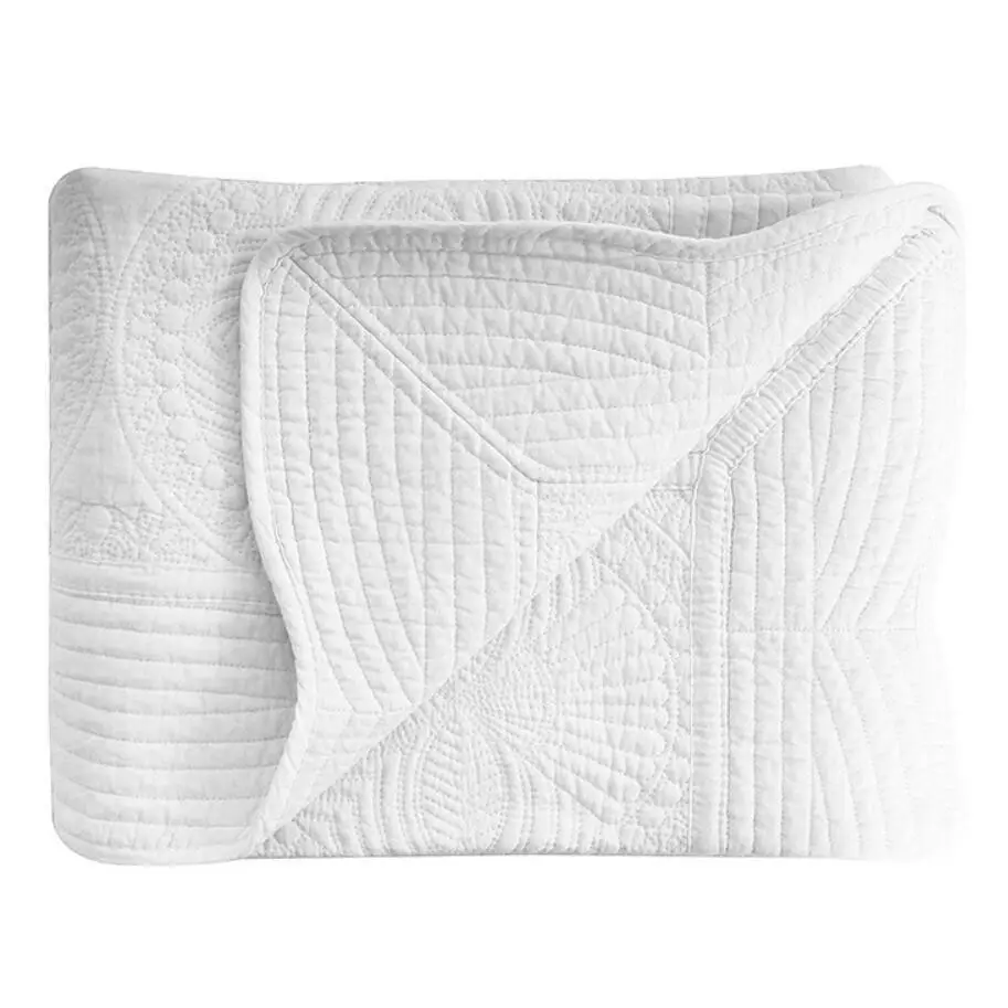 35"x45" Crisscross Embroidered Scalloped Edge Monogram Cotton Personalized Cotton Heirloom Baby Quilts Blanket