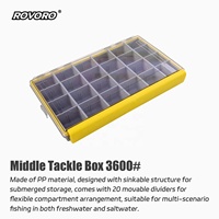 ROVORO Tackle 3600 #   Boîte de rangement pour accessoires de pêche, boîte de rangement pour leurres, en plastique résistant et imperméable, en plastique PP pour la pêche à la carpe