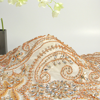 Appliques de robe de mariée en strass or rose brillant faites à la main, à coudre, à dos pointu, double contrôle qualité YUGU YG-F013