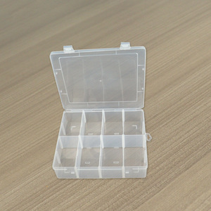 Transparent Plastic Storage Box 8 Grid Compartment For Jewelry Electronics Tools Accessories Rectangle Shape - Product Image 3