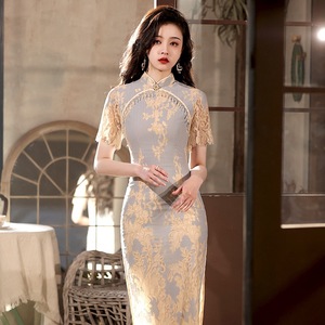 open lace back dress Buy Yellow AO Dai Long Cheongsam Evening Tunic Dress Chinese Style Party  Qipao Oriental Womens Elegant Gowns Vestido S-5XL (Color : Red, Size :  XXXL) at Amazon.in