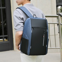 Sac à bandoulière en jean respirant de style nouveau transfrontalier avec chargement USB, bretelles à coussin d'air, sac d'ordinateur professionnel multifonction pour homme