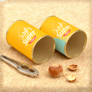 Écrous de boîte d'emballage cylindrique personnalisés | Boîte cylindrique ronde portable pour noix, amandes, noix de cajou et macadamia | Tailles personnalisées - Product Image 1