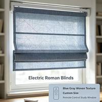 Stores romains électriques sur mesure, voilages plissés occultants, ignifuges et écologiques pour fenêtres françaises