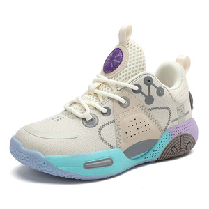 <span class=keywords><strong>Zapatillas</strong></span> de Baloncesto para Niños, <span class=keywords><strong>Zapatillas</strong></span> Deportivas con Parte Superior de Tela, Suela de Goma, Diseño con Letras, Cómodas para Todas las Temporadas - Product Image 5