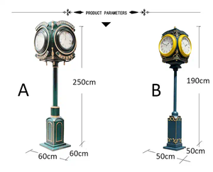 Orologio Decorativo in Ferro Stile Retrò Americano, Colonna Romana Antica, per Bar, Ristorante Occidentale, Hotel, Decorazione per Lobby - Product Image 5