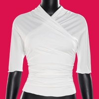 T-shirt court plissé sexy Y2K vintage 2026 à manches courtes pour femme