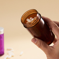 Flacon vide de 150 ml (5 oz) en PET/PS transparent brun avec bouchon à vis pour capsules, suppléments vitaminiques, super collagène et médicaments