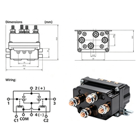 Relais de treuil électrique 250A 12V à 4 bornes, solénoïde de relais positif et négatif pour moteur de treuil de voiturette de golf, ATV, UTV