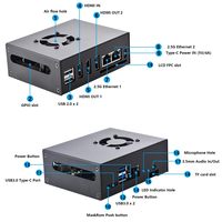 GeeekPi Orange Pi 5 Plus Boîtier métallique intégré avec ventilateur de 40mm et 4 dissipateurs thermiques pour 4GB/8GB/16GB
