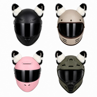Décoration de casque universelle FUJIA avec oreilles de chat en fourrure, accessoires en peluche pour casque de vélo, moto, ski