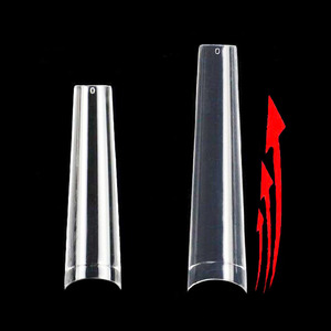 <span class=keywords><strong>Faux</strong></span>-ongles cercueil longs de styliste, extensions naturelles, sans C, courbées, légères, transparentes, pour utilisation en Salon, 500 pièces/XXXL - Product Image 1