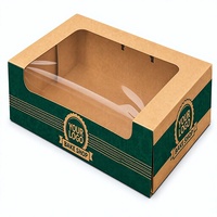 Boîte à gâteau en carton kraft personnalisée avec fenêtre pour emporter des desserts